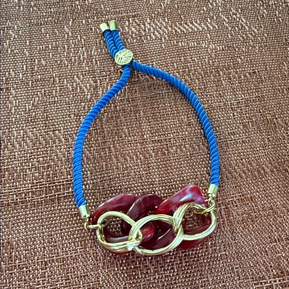 Handmade Trendy Gold and Red Bracelet